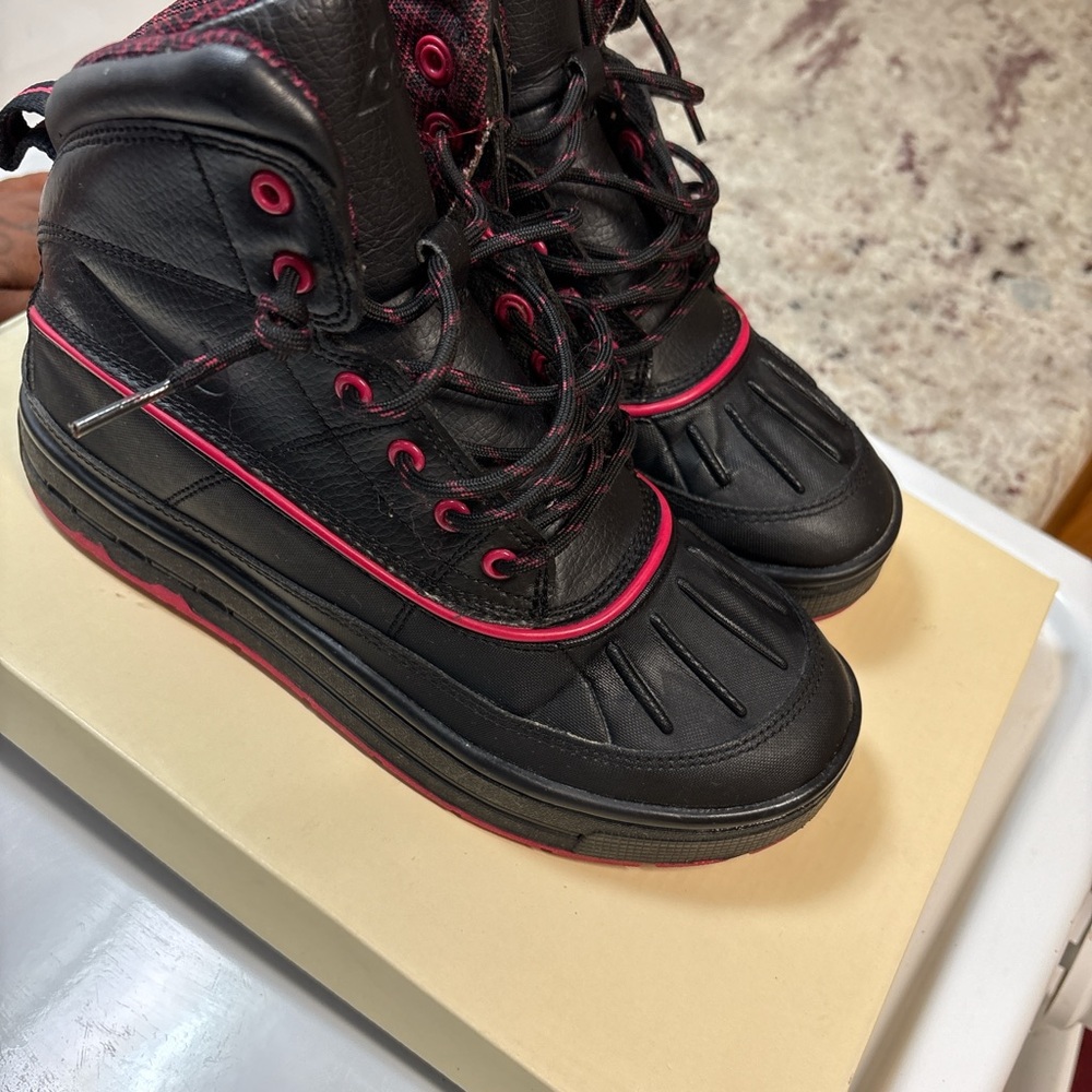 Nike Black and Pink High-Top Sneakers